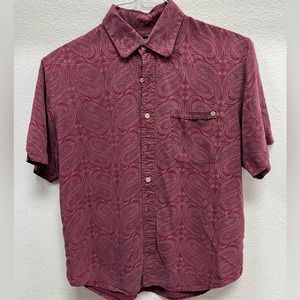 NAT NAST, Vintage, Red/Black bandana pattern, button down, SIZE: MEDIUM